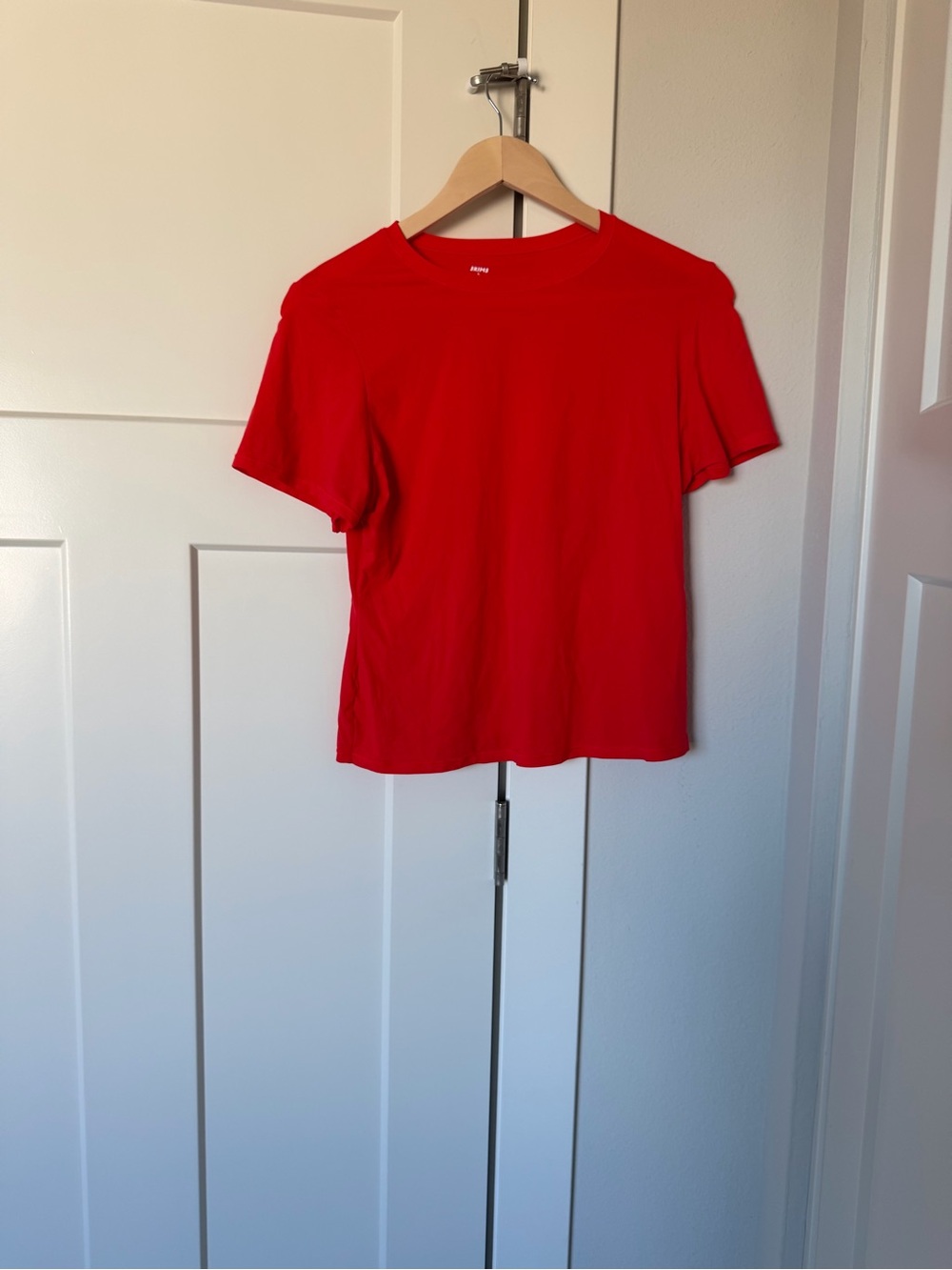 SKIMS Red Short-Sleeve Fitted Crewneck Tee